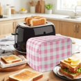 thumbnail image 2 of Toaster Cover 2 Slice, Pink Checkered Dustproof Bakeware Oven Protector with Top Hook, Pink White Buffalo Plaid Waterproof Small Kitchen Appliance Toasters Dust Cover, 12"x7.5"x8", 2 of 7