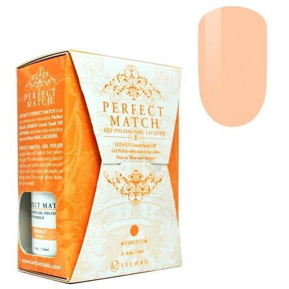 LECHAT - Perfect Match Pair of Soak off Gel   Matching Nail Polish, PMS194 Firefly
