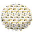 thumbnail image 2 of Excavator and Star White Pattern Round Tablecloth 70"x70", Wrinkle Resistant Wipeable Table Cover for Kitchen Dining Room Picnic Patio and Party, 2 of 6