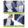 thumbnail image 4 of Navy Blue Bar Stool Covers Set of 6, Modern Moire Abstract Ripple Geometric Stretch Washable Bar Chair Covers with Backs, Removable Pub Counter Height Chair Cover for Kitchen Dining Room Cafe, 4 of 7
