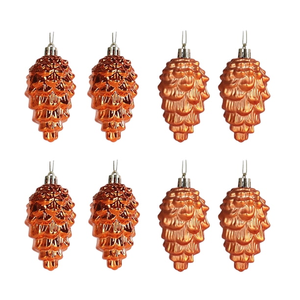 Toystoory 8x Decoraciones festivas Conos de pino únicos Colgante Decoración para árboles Decoraciones para árboles Conos de pino de plástico Kits de decoración para fiestas Bronce