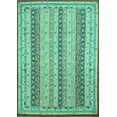 thumbnail image 1 of Ahgly Company Machine Washable Indoor Rectangle Abstract Turquoise Blue Modern Area Rugs, 5' x 8', 1 of 4