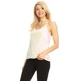 thumbnail image 4 of Fashion Womens Sequin Spaghetti Strap Crop Camisole Tank Top, Matte Shiny, 4 of 5