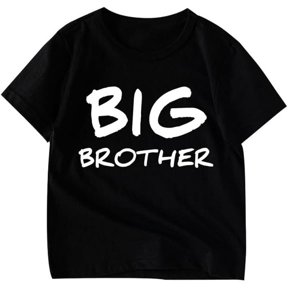 Big Brother Shirt Dinosaur Monster Truck T-Shirts Toddler Boys Promoted to Big Bro Tees Pregnancy Announcement Top 2-7 Years