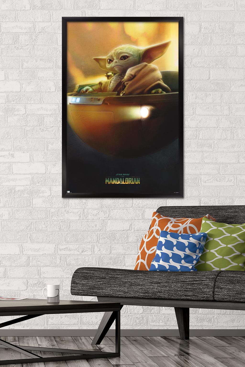 Star Wars: The Mandalorian Season 3 - Grogu in Pod Wall Poster, 22.375" x 34" Framed