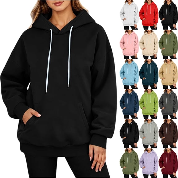 Womens Hoodie Long Sleeve Hoodie Womens Pullover Sweatshirt Cute Hoodies Coffee Sweatshirts for Women Fall Basics Women's Clothes