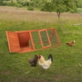 thumbnail image 7 of SYTHERS Wooden Pet Rabbit Hutch Triangle, Bunny Guinea Pig Cage Animal House Enclosure Outdoor Run, Brown, 7 of 7