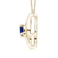 thumbnail image 2 of Angara Necklace - Natural Shell Style Oval Sapphire and Diamond Necklace in 14K Yellow Gold for Women (Size-4x3mm) | September Birthstone, Birthday, Anniversary, Christmas, Jewelry Gift for Women, 2 of 10
