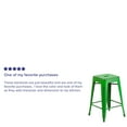 thumbnail image 4 of BizChair Commercial Grade 24" High Backless Distressed Green Metal Indoor-Outdoor Counter Height Stool, 4 of 12