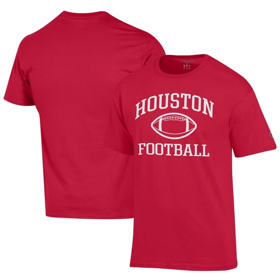 Men's Champion Red Houston Cougars Football Jersey T-Shirt