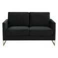 thumbnail image 3 of LeisureMod Lincoln Modern Mid-Century Upholstered Velvet Loveseat with Gold Frame-Color:GoldMaterial, 3 of 9