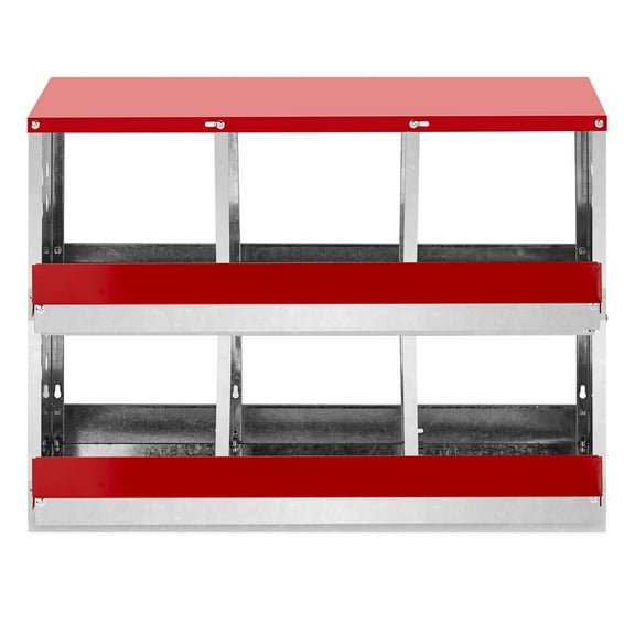 Zephypaws 6 Compartment Chicken Nesting Box,Red