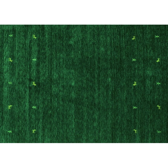 Ahgly Company Indoor Rectangle Abstract Green Contemporary Area Rugs, 6' x 9'