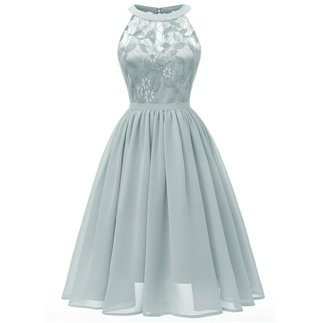YUNAFFT Robes pour Femmes Liquidation Robe Vintage Princesse Florale en Dentelle Col Cocktail Robe de Soirée Évasée en Liquidation