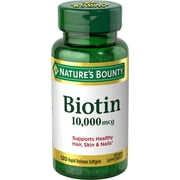 Natures Bounty Biotin Supplement, 10000mcg, 120 Rapid Release Softgels