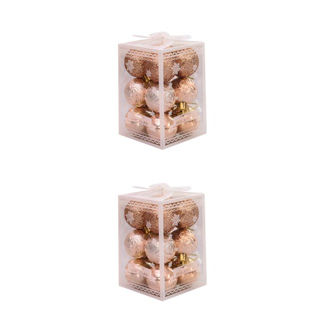 Transemion 12piece Christmas Balls Enought Quantity For Beautifully Decorated Festive Tree Champagne 2Set