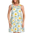thumbnail image 1 of Fotbe Daisies Flowers Vestido de Verano sin Mangas para Mujer – Vestido Midi Línea A, Estilo Camiseta Floral, Vestido Playero Casual y Fluido, 1 of 7