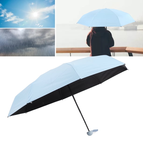 Sun Rain Umbrella, 5 Viajes de Protección UV Plegable Portátil Con Caja para Hombres Mujeres,