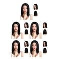 thumbnail image 2 of pitrice Black Authentic And Stylish Short Bob Wig For All Occasions Short Bob Wigs Hairnet And Wig Cap 5Set, 2 of 6
