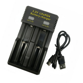 Universals USB LiFePO4 Battery Charger For 14500 18650 26500 Multi Size  3.2V Cells With LED Lights