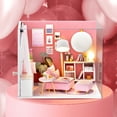 thumbnail image 3 of DIY Miniatura Casa de Muñecas Kit Realista Mini 3D Rosa Casa de Madera MABOTO Casa de muñecas de bricolaje, 3 of 7