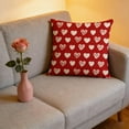 thumbnail image 4 of Moocorvic Throw Pillow Covers, Valentine's Day Gifts Heart Print Cushion Case for Sofa Couch, 18 x 18 Inch, 4 of 7