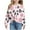 Pink, variant on MKOSPLRT Crop Pullover Tops for Girl Long Sleeve Cow Graphic Sweat Shirts Round Neck Twist Front T Shirts Color Block Blouses Tees