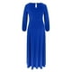 thumbnail image 5 of Vestido de mujer con abertura en la cintura de manga larga de color sólido con escote en V profundo de otoño a la moda para mujer Fridja yut3778, 5 of 5