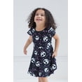 thumbnail image 2 of Disney Nightmare Before Christmas Big Girls' Short Sleeve French Terry Skater Dress Black Jack Skellington Purple Splatter, 2 of 3