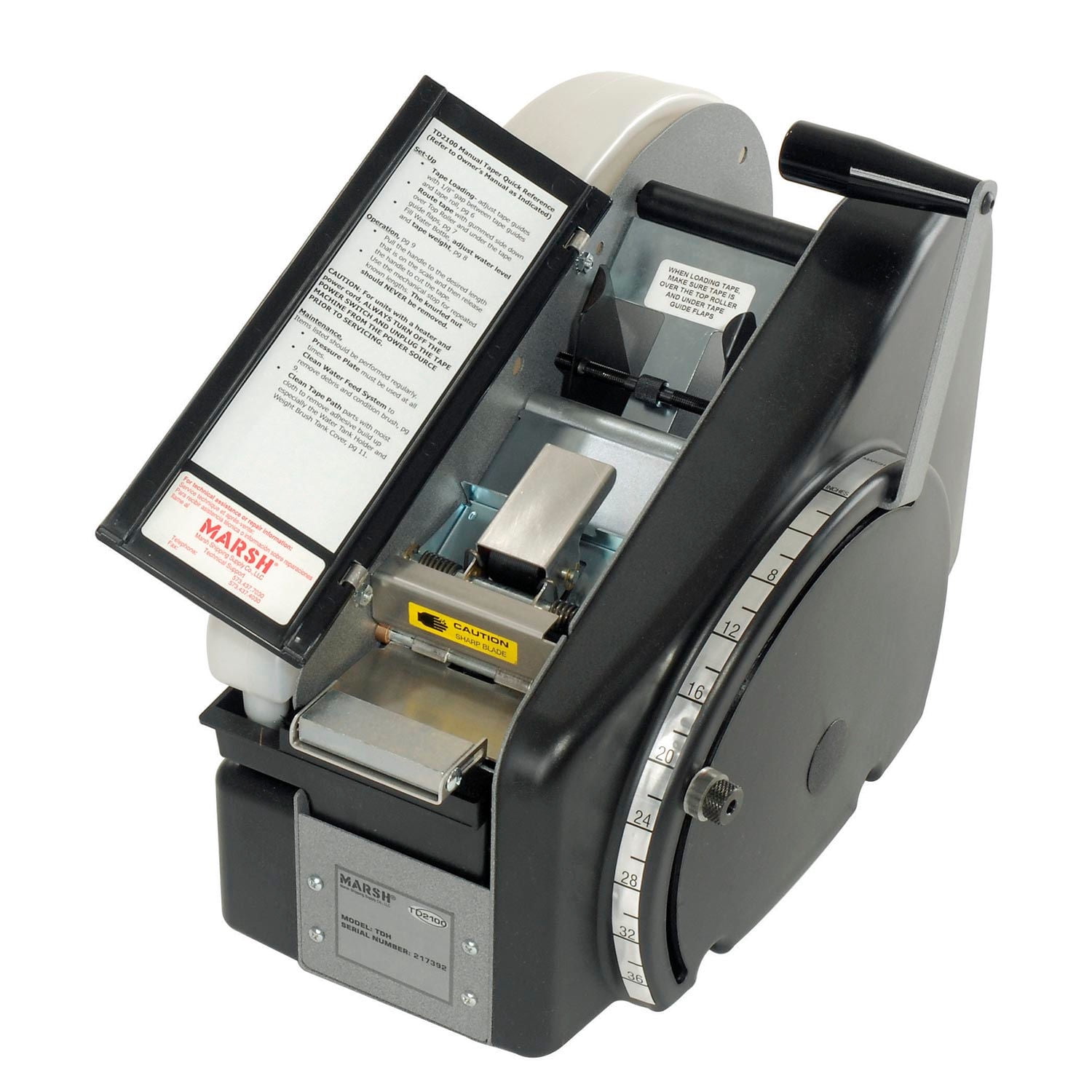 Marsh Manual Hand Taper Paper Water Activated Tape Dispenser, TDH