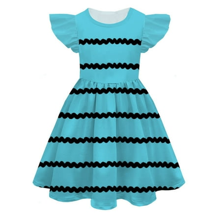 

Girls Summer Color 3D Digital Print Cute Personality Dress Fly Sleeve Dress Girl Dress Pale Rose Dress 7-8 Girls Clothes Little Girls Girls Clothes 5 Years Old Frock Baby Girls 7 Dress Toddler Girl