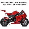 thumbnail image 2 of FRP 4 Stroke Pocket Bike 03, Pocket Bike for Kids W/ Strong Dual Brake, Realistic Racing Pocket Rocket Max Speed 20 Mph, Mini Bike Max Weight 165 LB-Ultra Edition, Red, 2 of 7