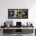 thumbnail image 2 of Hieng Dollar Money Canvas Wall Art Decor Vintage 100 Dollar Bill Motivational Poster Painting for Home Decor and Office Living Room Artwork Unframed, 2 of 6