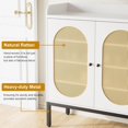thumbnail image 4 of Shoe Storage Cabinet with 3 Rattan Doors & 5Adjustable Layers, Freestanding Shoe Rack for Entryway, Hallway, Living Room, 4 of 7
