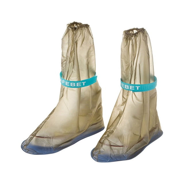 1 Paire de Chaussures Antidérapantes Femmes Réutilisables Imperméables Protecteur Bottes Extérieur, S, Café