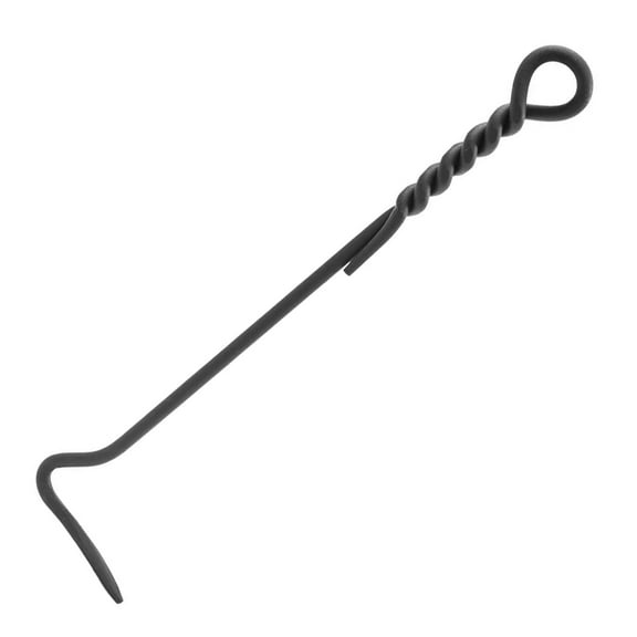 Minuteman International Rope Handle Decorative Wrought Iron Poker, Black