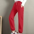 thumbnail image 5 of BiZtdJrK Baggy Cinch Bottom Joggers Pants for Women Plus Size Drawstring Sweatpants Fleece Lined Warm Sweat Pants Solid Casual Trousers with Pockets, Sales of The Day Clearance Red S, 5 of 7
