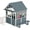 Blue Gray, variant on Hommow Outdoor Play House for Kids, Wooden Kids Playhouse with Kitchen Toys, Blackboard,Chalks,Wood Color