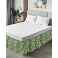 thumbnail image 4 of Green Summer Botanical Wrap Around Bed Skirts for California King Bed 18" Drop,Bed Skirt with Adjustable Elastic Belt Dust Ruffle Bed Valance for Bedroom Hotel Yellow Spring Floral Bed Frame Cover, 4 of 7