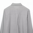 thumbnail image 3 of FRSASU Womens Fall/Winter Shirt Casual Turndown Collar Long Sleeve Linen Button Down Loose Blouse Tops Gray L(L), 3 of 6