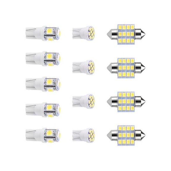 31 mm T10 Festoon LED Interior Dome Map LED Lights License Plate Trunk Side Positioning Light Bulb, White - 13 Piece