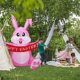 thumbnail image 3 of Easter Inflatable Outdoor Decorations 5 ft Tall Easter Bunny with Build-in LEDs Blow Up Inflatables for Easter Holiday Party Indoor, Outdoor, Yard, Garden, Lawn Fall, 3 of 7
