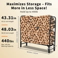thumbnail image 4 of Firewood Rack with Cover 8Ft/4Ft, Heavy Duty Indoor Outdoor Wood Storage, Ventilated Weatherproof Stacker, No Tools Assembly, Black, 4 of 7