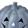 thumbnail image 5 of Clay Pumpkin Jack-o'-Lantern Tabletop Decor, Gray, 9", Fall Indoor by Way To Celebrate, 5 of 6