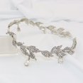 thumbnail image 3 of Diadema de boda con hojas de cristal, diadema nupcial para dama de honor, banda para la frente, Tiara nupcial con diamantes de imitación, corona (1 unidad), 3 of 5