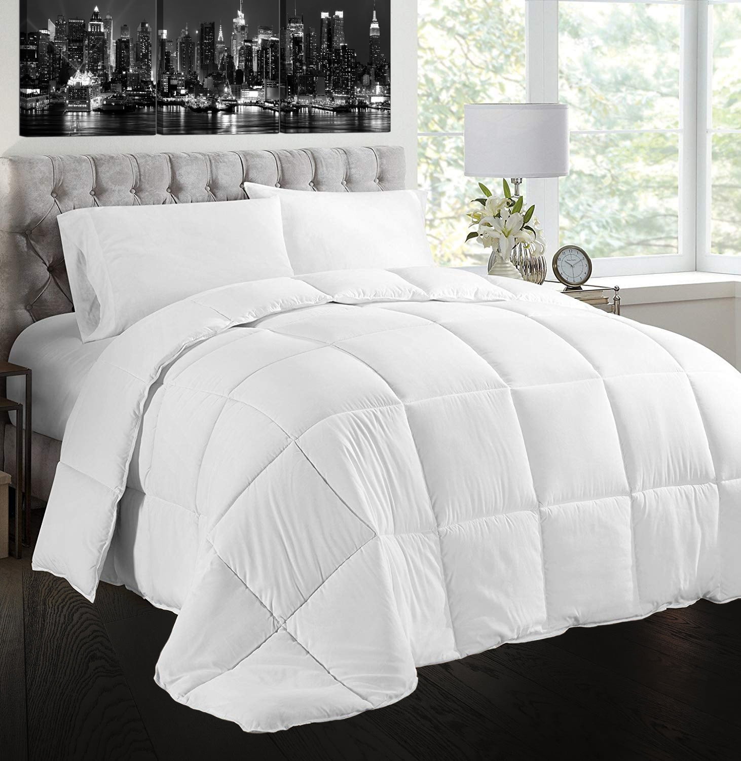 Creative Living Solutions White Goose Feather and Down Bed Comforter