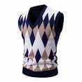 thumbnail image 6 of IROINNID Men's V-Neck Argyle Knit Sweater Vest Sleeveless Pullover Tank Top Casual Diamond Pattern Layering Essential for Business Office and Weekend Daily Wear, 6 of 6