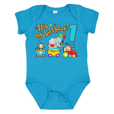 

Inktastic It s My Birthday- Circus Train 1st Birthday Gift Baby Boy or Baby Girl Bodysuit