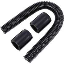 24" Radiator Hose Flexible Stainless Steel Universal Water Hoses With 2Pcs Chrome Caps Black