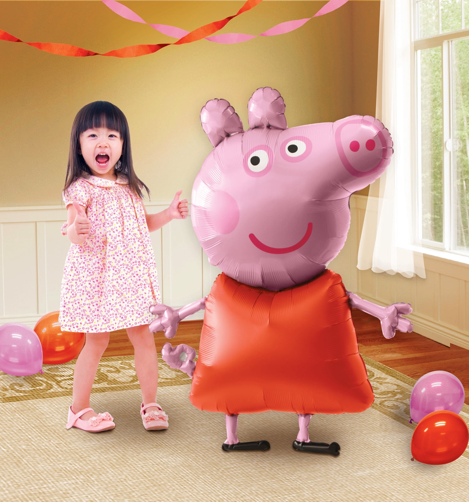 Inflated Stick Included NEW  Children  Party Peppa Pig Mini Shape Foil Balloon 